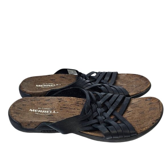 Merrell Womens District Mahana Leather Slip On Strappy Sandals, Black Size 8 - Picture 5 of 8